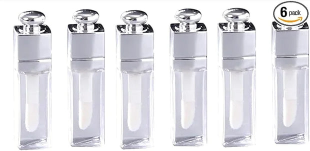 6 Pcs 3ml Empty Lip Gloss Tubes Containers Clear Refillable Lip Balm Bottles Transparent Mini Lipstick Containers for DIY ...