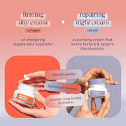 SpaLife Plump + Correct Day to Night Cream Duo – Day & Night Face Cream Set – For Dull Skin, Fine Lines & Wrinkles, Loss o...