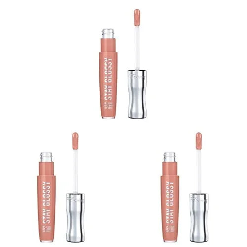 Rimmel Stay Glossy 6HR Lip Gloss, Sunday Brunch, 0.18 Fl Ounce (Pack of 3) - Product Image