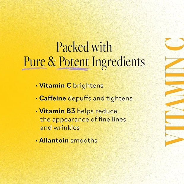 Derma E Vitamin C Bright Eyes Hydro Gel Under Eye Patches (5 Pairs), Allantoin, Caffeine & Vitamin B3, Eye Masks to Helps ...