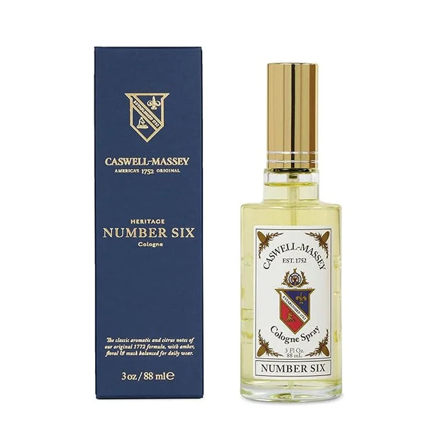 Caswell-Massey Number Six Gold Cap Cologne, Men’s Cologne with Sophisticated Top Notes of Bergamot, Rosemary & White Narci...