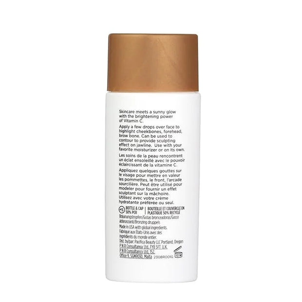 Pacifica Sunny Glow Liquid Face Bronzer Drops - Face Makeup Bronzing For Face & Cheeks for Instant Sun-Kissed Glow - Vitam...
