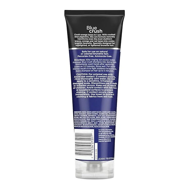 John Frieda Blue Crush Shampoo and Conditioner Set for Brunettes, Nourishes Color-Treated and Natural Hair, Blue Pigments ...