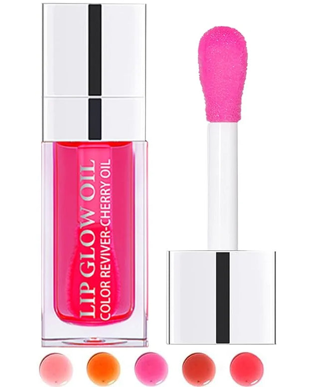 Plumping Lip Glow Oil,Hydrating Tinted Lip Oil Gloss,Transparent Toot Lip Oil Lipgloss,Long Lasting Moisturizing Glow Revi...