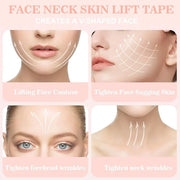 Kaely 80 Pcs Instant Face Lift Tape,Antiaging Body Shaping Tape,Neck Lifting Tape for Saggy Skin,Facelift Tape and Bands f...