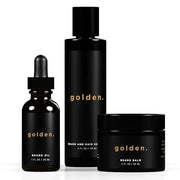 Golden Grooming Co. Everyday Beard Bundle – Complete Beard Care Set | Includes Beard Oil, Balm & Shampoo (Regular, Fresh) ...