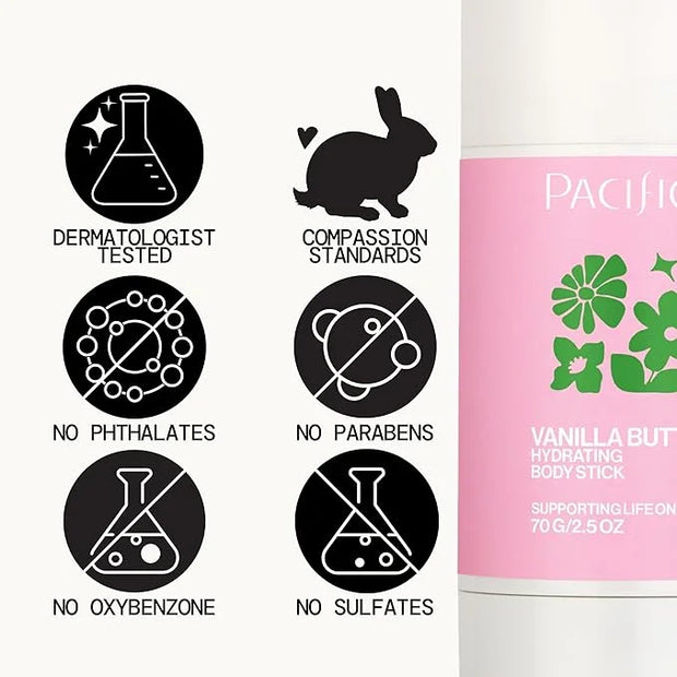 Pacifica Vanilla Butter Moisturizing Balm Stick – Solid Body Lotion for Instant Dry Skin Relief Moisture Balm, Shea Butter...