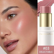 2Pcs Cream Blush Makeup Stick,Monochromatic Multi-Stick Face Blush for Cheek,Lip and Eye,Matte and Dewy Finish for Long We...