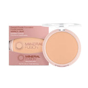 Mineral Fusion Pressed Powder Foundation, Warm 2 - Med Skin w/Yellowish Undertones, Age Defying Foundation Makeup with Mat...