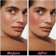 Single Matte Cheeks Face Cream powder Blush Makeup Palette, Bronze Brown Singles Blushes for Older Women, Monochrome Highl...