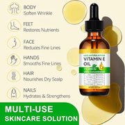 2PCS Natural Vitamin E Oil for Skin, 75,000 IU Ultra Concentrated Vitamin E Oil for Face, Hair and Scars, Moisturizing Dry...