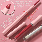 3-in-1Mocha Brown Matte Lip Stain Kit | Waterproof Lip Liner + Hydrating Matte Lip Gloss + Nourishing Lip Oil | Long Lasti...