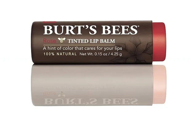 Burt's Bees 100% Natural Tinted Lip Balm, Rose with Shea Butter & Botanical Waxes – 2 Tubes - Product Image