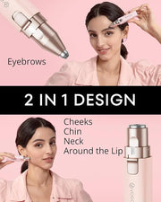 Painless Rechargeable Eyebrow Hair Trimmer: A 2-in-1 Eyebrow Trimmer for women for shaping eyebrows and gently removing un...