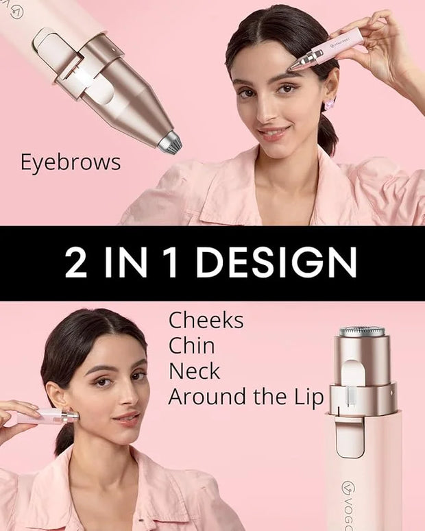 Painless Rechargeable Eyebrow Hair Trimmer: A 2-in-1 Eyebrow Trimmer for women for shaping eyebrows and gently removing un...