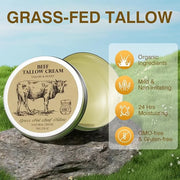 Beef Tallow for Skin, Tallow and Honey Balm,Tallow Face Moisturizer, Natural Grass-Fed Beef Tallow Balm with Raw Honey Moi...
