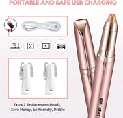 Gurelax Women's Electric Eyebrow Trimmer with Replacement Blades, Precision LED Light, Safe and Instant Painless Hair Remo...