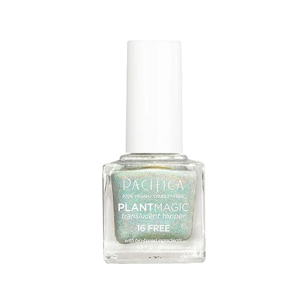 Pacifica Natural Nail Polish – Plant Magic Glitter Rainbow Base - Plant Based, Non-Toxic & Clinically Tested - Long Lastin...