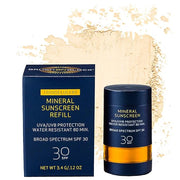 Brush On Block Mineral Sunscreen Powder Refill, Natural Broad-Spectrum SPF 30, Safe for Sensitive Skin, UVA UVB Face Prote...