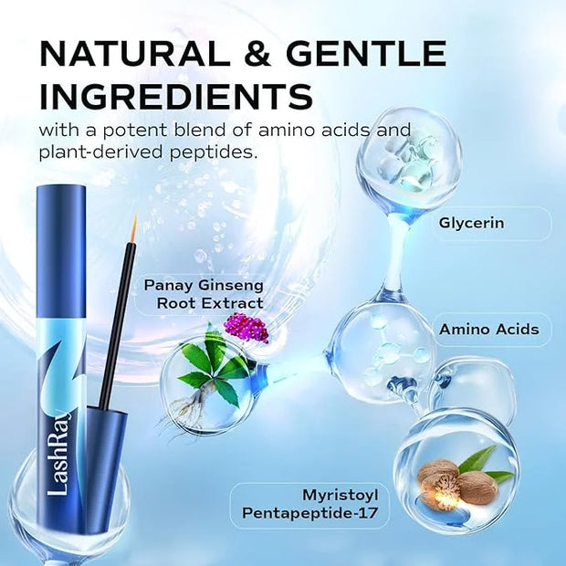 Premium Eyelash Growth Serum, LashRay Advanced Rapid Lash Serum for Eyelash Growth with Natural Formula - Boost Thicker, L...
