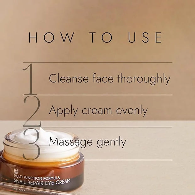 MIZON Snail Line Snail Repair Eye Cream, natural treatment, wrinkle treatment, fine line, hydrating, healthy skin, Korean ...