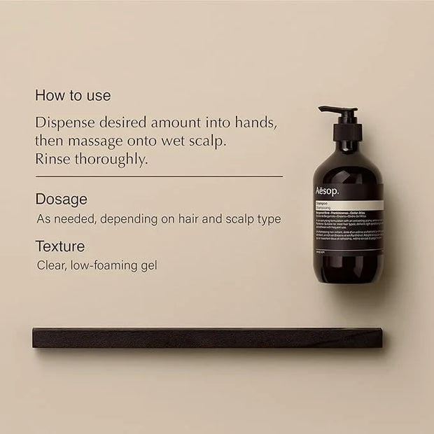 Aesop Shampoo | Soften Hair, Restore Shine | Bergamot Rind, Frankincense, Cedar Atlas | 16.9 oz / 500mL - Product Image