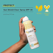 MyChelle Dermaceuticals Sun Shield Clear Spray SPF 30 (6 Fl Oz) - Liquid Zinc Sunscreen Spray with Bentonite Clay and Jojo...