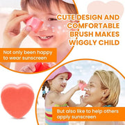Sunscreen Applicator for Kids, Travel Size and Portable Sunblock Buddy Brush Set, Buddies Sunscreen Applicator with Cleani...