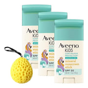 Kids Sunscreen | Bundled With Bath Sponge - Broad-Spectrum Spf 50, Zinc Oxide Kids Mineral Sunscreen, Sunblock Stick For S...