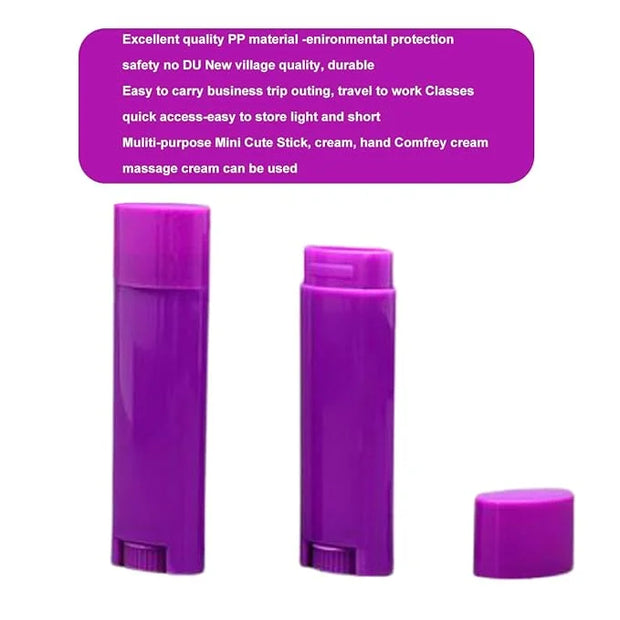 5ml 100Pcs Empty Oval Deodorant Lip Deodorants(Purple)