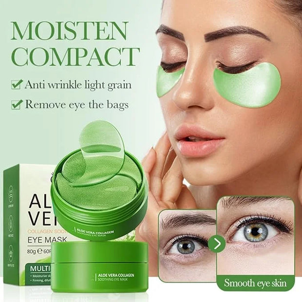 Under Eye Patches for Dark Circles, Puffiness and Eye Bags, Aloe Vera Eye Mask,Wrinkle Treatment Anti-Aging Rejuvenating M...