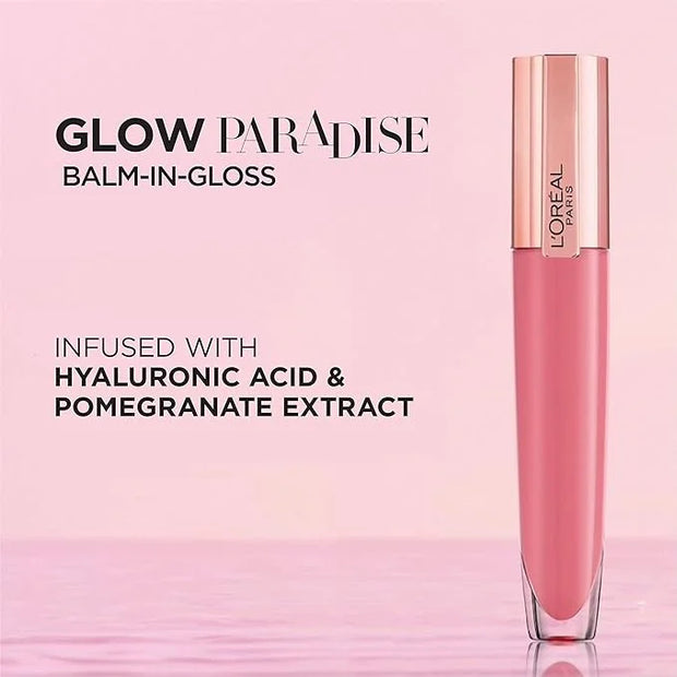 L'Oreal Paris Glow Paradise Hydrating Tinted Lip Balm-in-Gloss with Pomegranate Extract & Hyaluronic Acid, Ultra-Gentle, N...