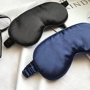 Silk Satin Sleeping Eye Mask, Navy Sleep Eye Night Blindfold for Women and Men, Soft Breathable Blackout Eyeshade Eye Cove...