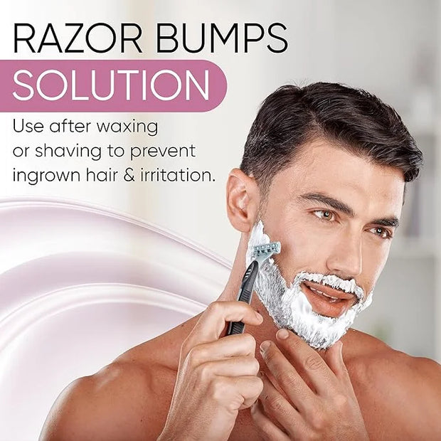 Razor Bump Solution for Bikini Area – Ingrown Hair Serum with Vitamin E, AHA/BHA, Camphor for Post-Shave Skin Care – Suppo...
