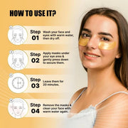 Under Eye Patches - 30 Pairs of 24K Gold Eye Masks for Puffy Eyes, Dark Circles & Wrinkles - Collagen & Hyaluronic Acid fo...
