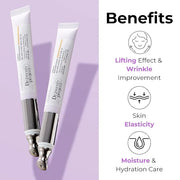Collagen Lifting Eye Cream with Vibrating Massage Head for Wrinkles, Fine Lines, and Puffy Eye Bags-Under Eye Cream for Da...