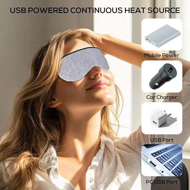 Heated Eye Mask for Dry Eyes, 5-Speed Timed Temperature Control, Digital Countdown, Warm Eye Compresses, Relieves Dry Eye ...