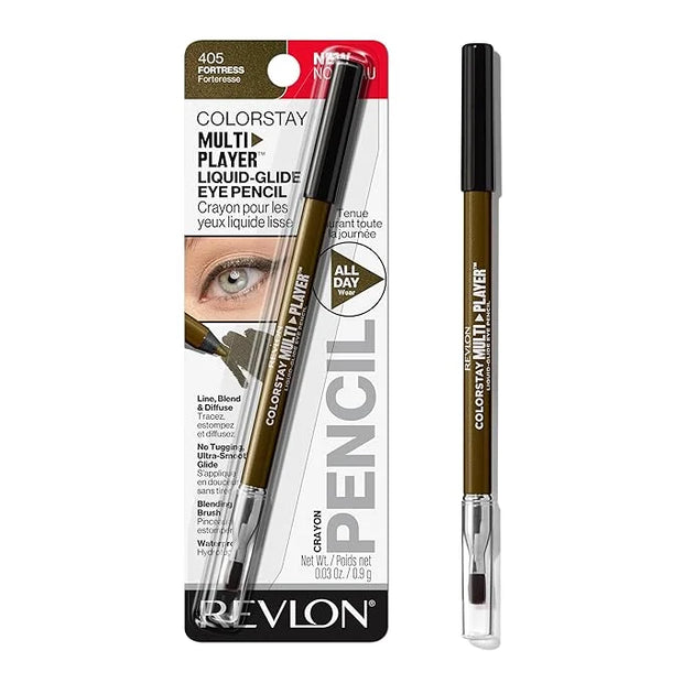 REVLON ColorStay Multiplayer Liquid-Glide Eye Pencil, Multi-Use Makeup With Blending Brush, Blends Then Sets, Creamy Textu...