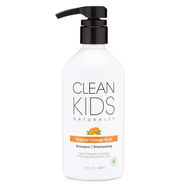 Clean Kids Naturally Tropical Orange Burst Shampoo, All-Natural, Gluten-free, Vegan, and Cruelty-free, Paraben-free, 16 oz...
