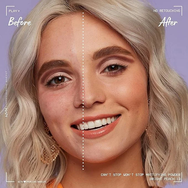 NYX PROFESSIONAL MAKEUP Can't Stop Won't Stop Mattifying Pressed Powder - Bright Peach - Product Image