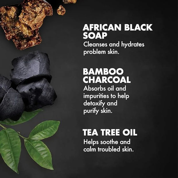 SheaMoisture African black soap bamboo charcoal body scrub exfoliate, 6 Ounce - Product Image