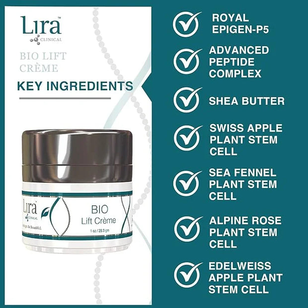 Lira Clinical BIO Lift Creme - Anti Aging & Anti Wrinkle Moisturizer for Women & Men - Lifting, Firming, & Hydrating Face ...