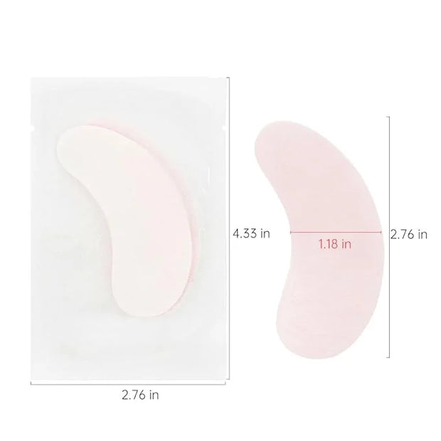 100 Pairs Hydrogel Under Eye Gel Patches Lint Free Eye Lash Pads Eyelash Extension Tool Mask Eyepads, Transparent/Pink - P...