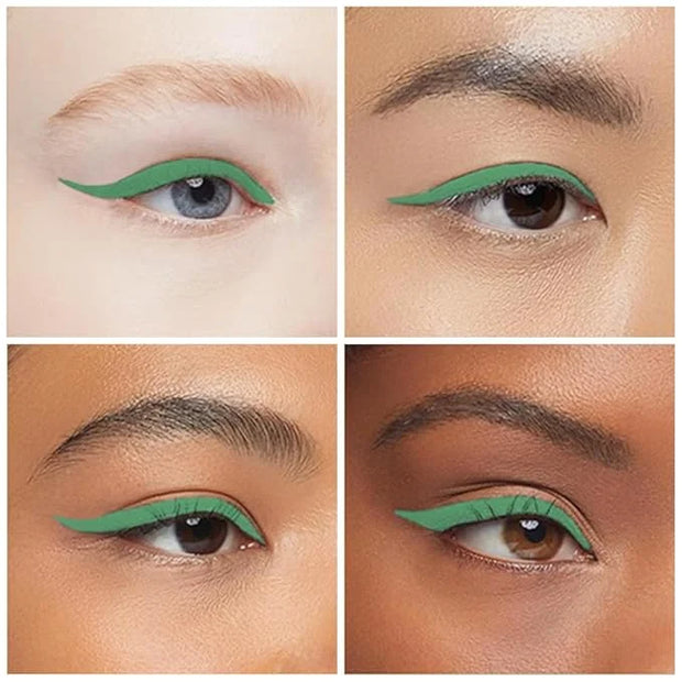 Kaely Light Green Gel Eyeliner Pencil,Waterproof Smudge Proof Eye Liner Pen,Cat Eye Goth Halloween Makeup,Eye Black Face P...