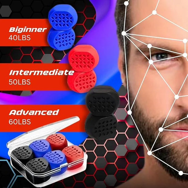 Jaw Exerciser for Men & Women 3 Levels 6 Pcs - Product Image