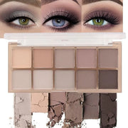 evpct 10 Colors Matte Nude Eye Shadow Palette Makeup for Older Women, Nude Brown Pink Cocoa Taupe Mauve Neutral Matte Crea...