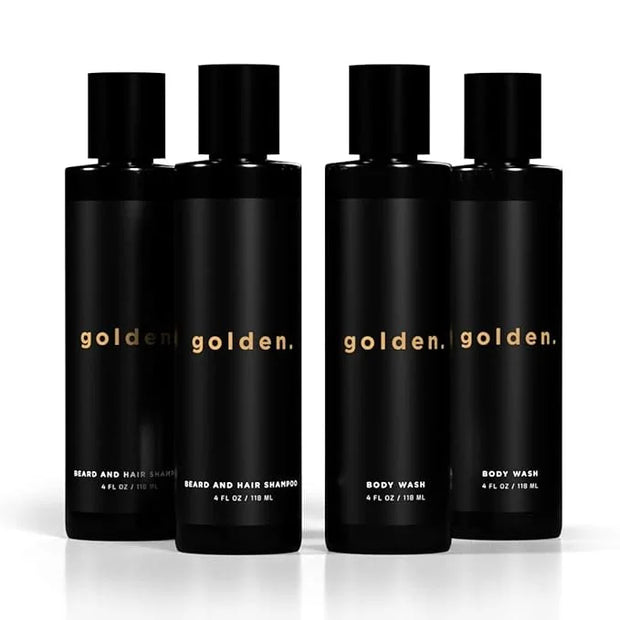 Golden Grooming Co. 3-in-1 Men's Body Wash - Hair & Beard Shampoo - Cleanses, Hydrates, Softens - Body Wash for All Skin T...