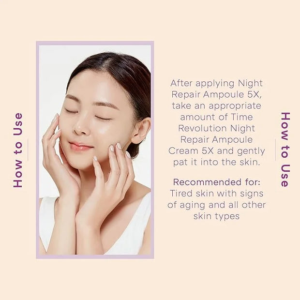 MISSHA Time Revolution Night Repair Ampoule Cream (5th Gen) 1.69 Fl Oz - Triple Fermented Deep-Sleep Night Cream - Overnig...