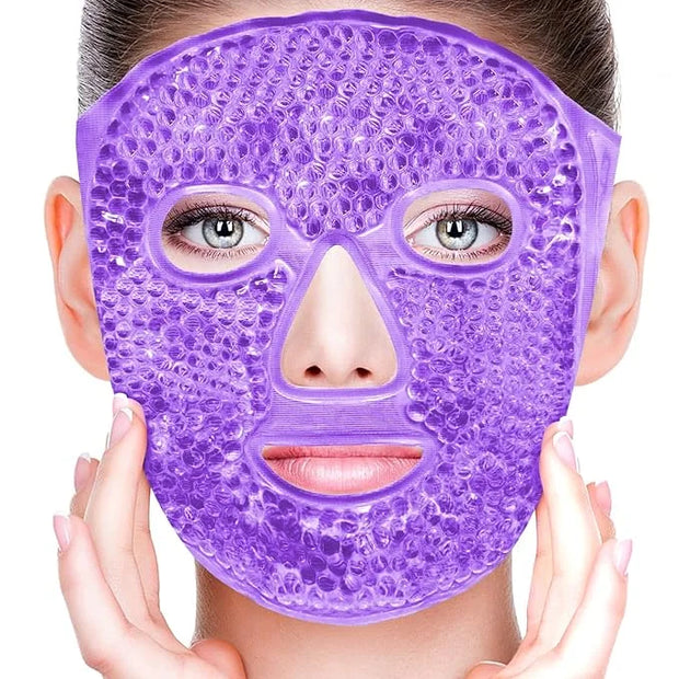 Cold Face Eye Masks Ice Face Mask Hot Cold Compress For Dark Circles, Puffiness, Migraines, Headache, Stress, Redness, Coo...