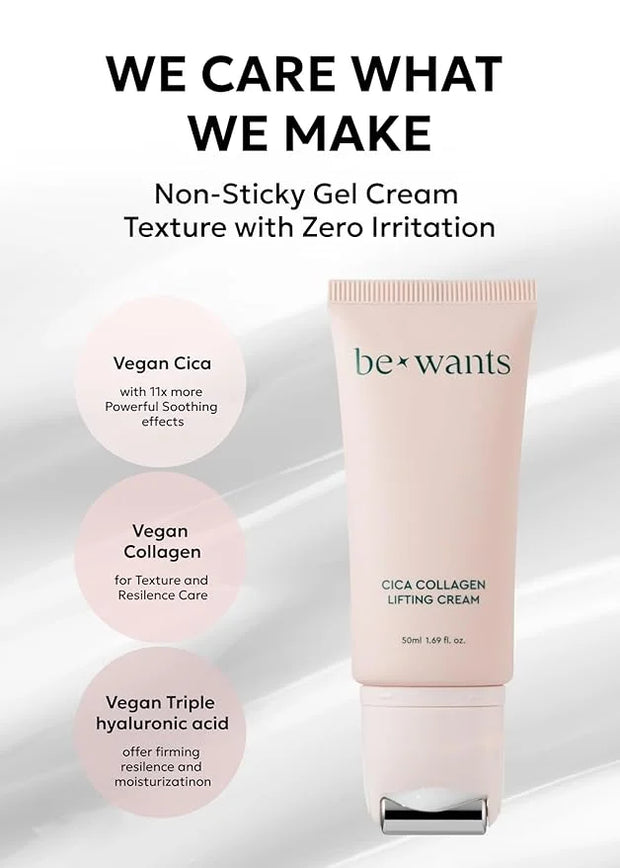 [K-Beauty] Bewants Cica Collagen Lifting Cream(1.7 fl oz) and Phyto Collagen Roll-On Eye Cream - Product Image